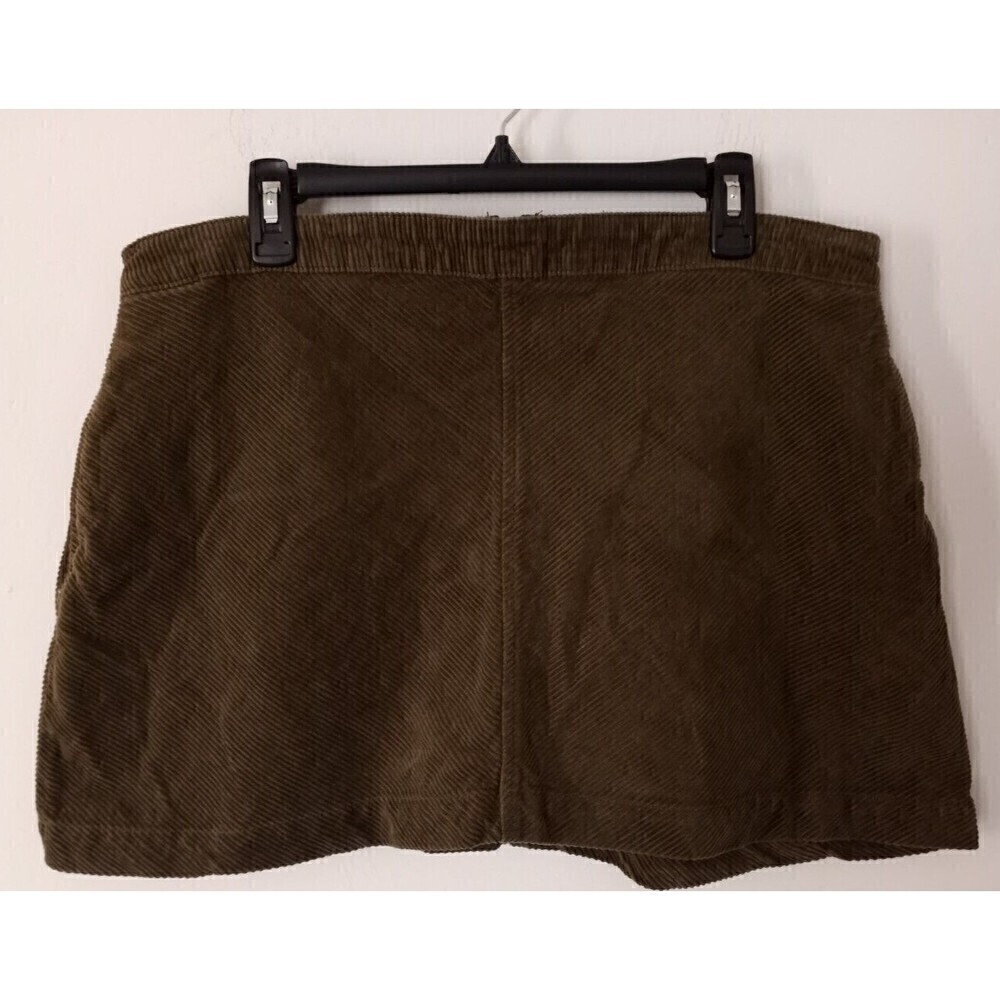 BP Nordstrom Mini Skirt Women's Army Green Corduroy Flared Size XL Zippered